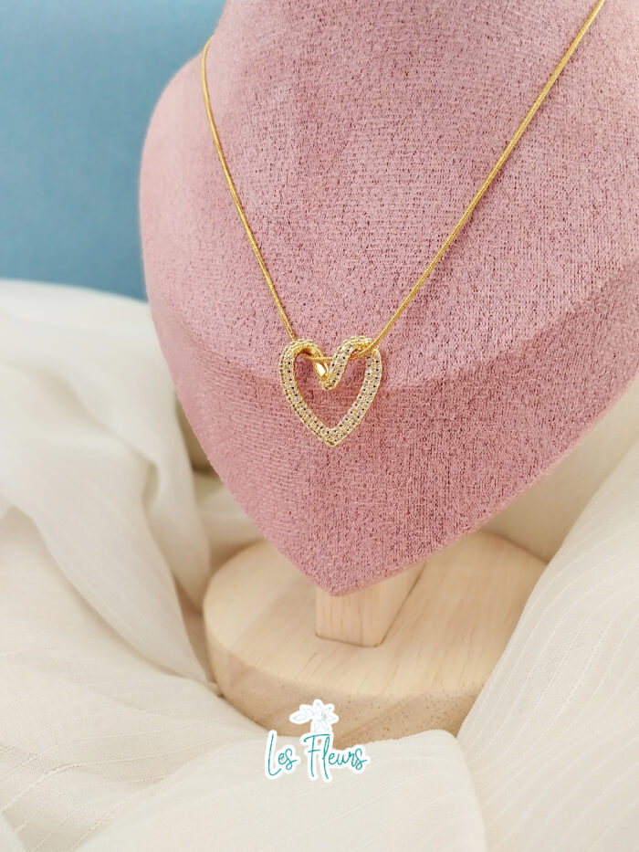 ⁦Heart Strass Necklace⁩ - الصورة ⁦4⁩